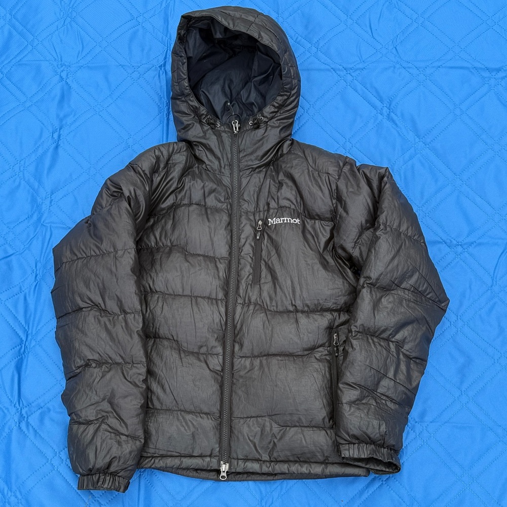 Marmot Charcoal Hooded Puffer Jacket